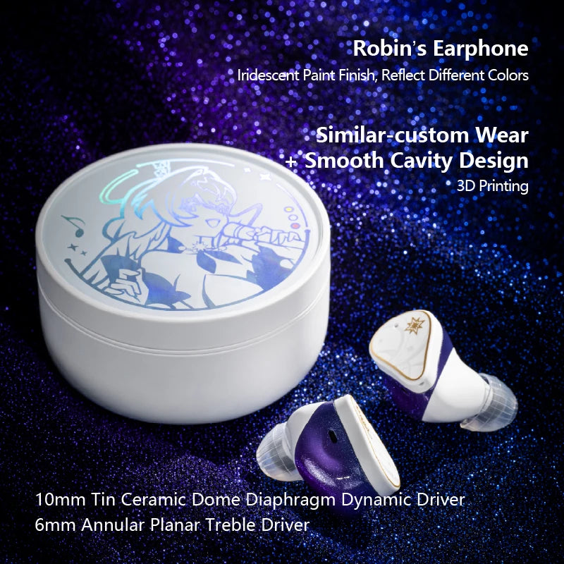 MOONDROP ROBIN Earphone Honkai Star Rail Robin's Earphones TWS Hybrid Dynamic Driver + Planar Driver ANC TWS Earphones