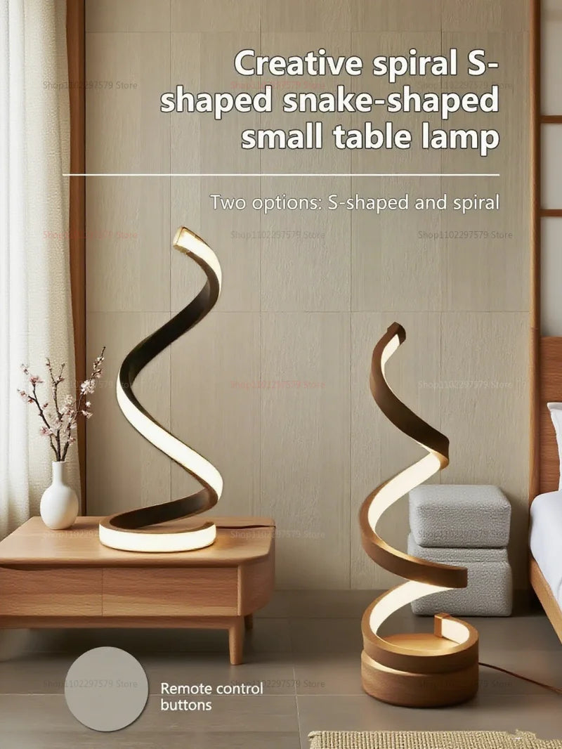 LED Night Light Spiral Table Lamp Modern Dimmable Bedside Lamp for Bedroom Living Room Office Kids Room Decor Night Lights
