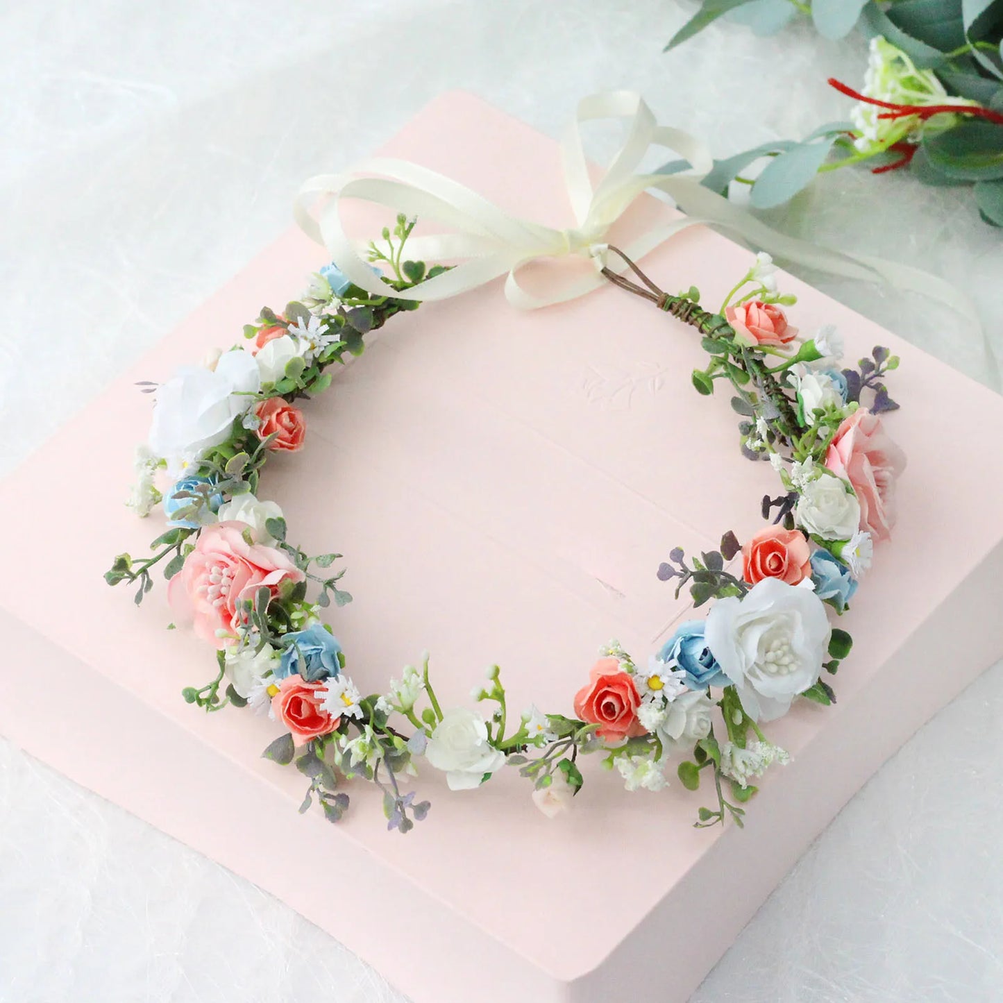 Flower Crown Garland Wedding Bridal Hair Accessories Tiaras Women Headpiece Fashion Ancient Bohemian Style Headwear Wreath 2023