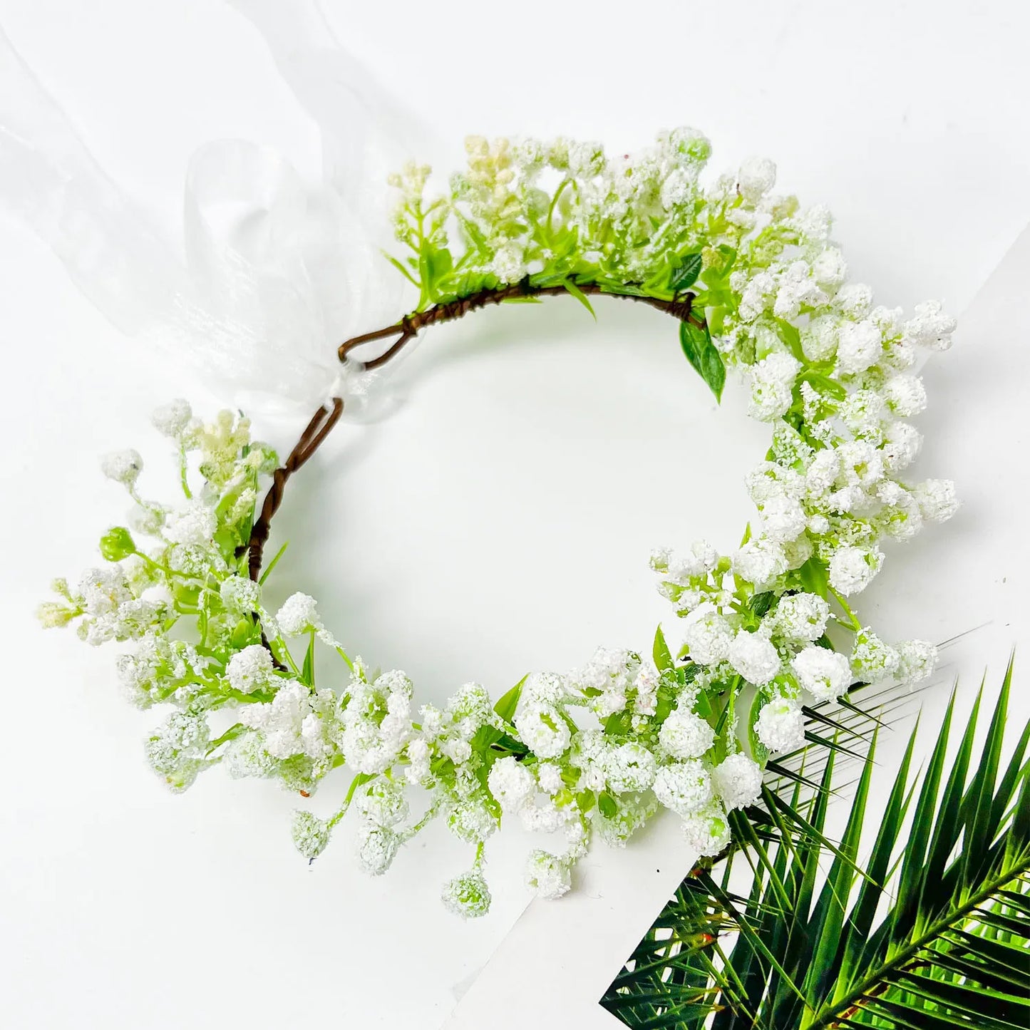 Breathable White Flower Crowns Tiaras Hairbands Romantic Sweet Gardland Women Wedding Hair Accessories for Bride Bridesmaids