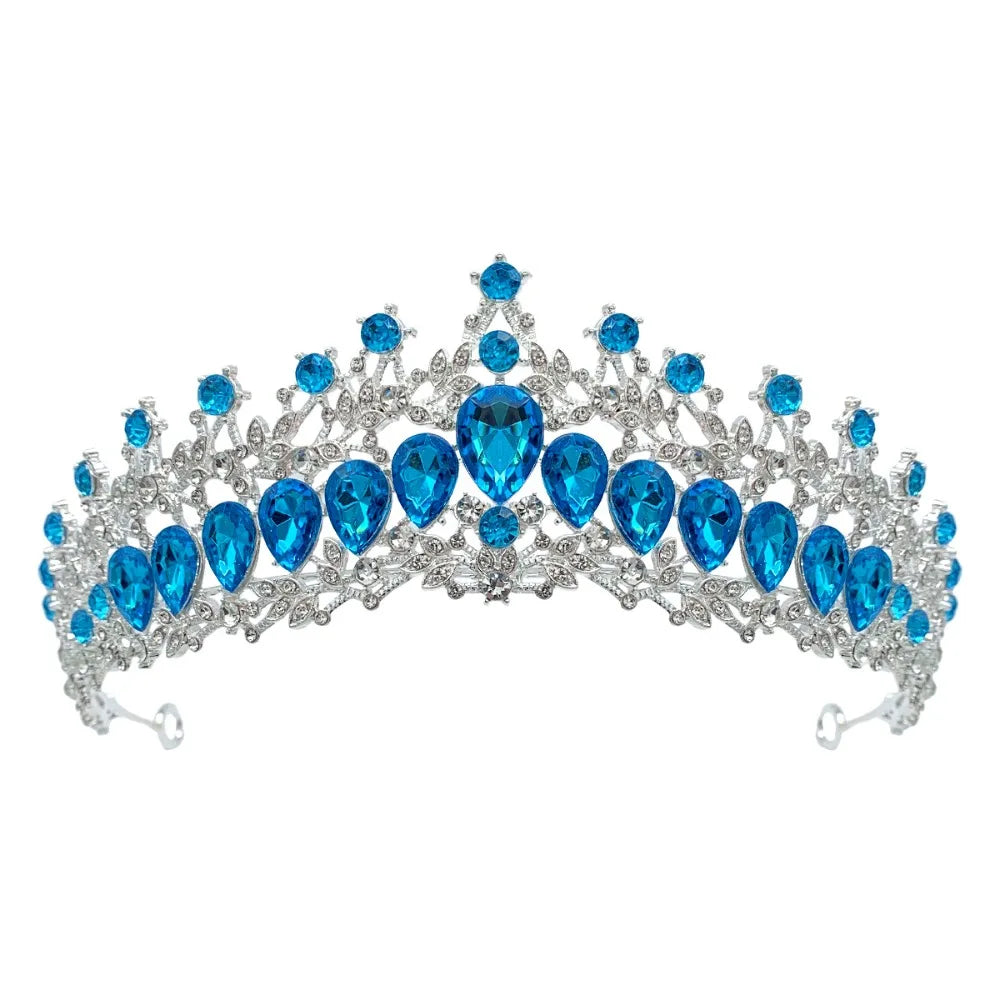 Trendy Shiny Baroque Queen Tiaras Elegant Luxury Alloy Princess Crown Dazzling Adjustable Bridal Headwear Photography Props