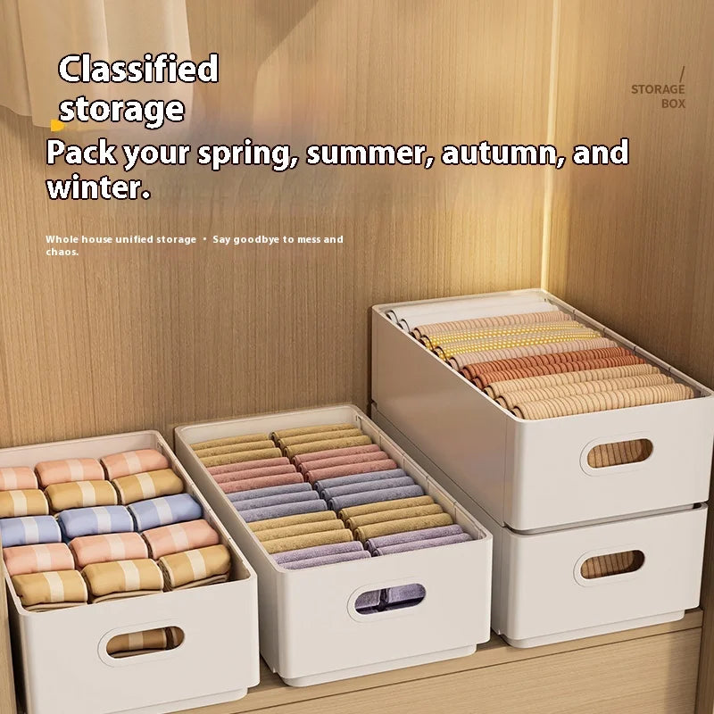 Wardrobe clothing organizer, drawer organizer, storage box with handles, foldable clothes, T-shirts, ties, scarves, towel storag