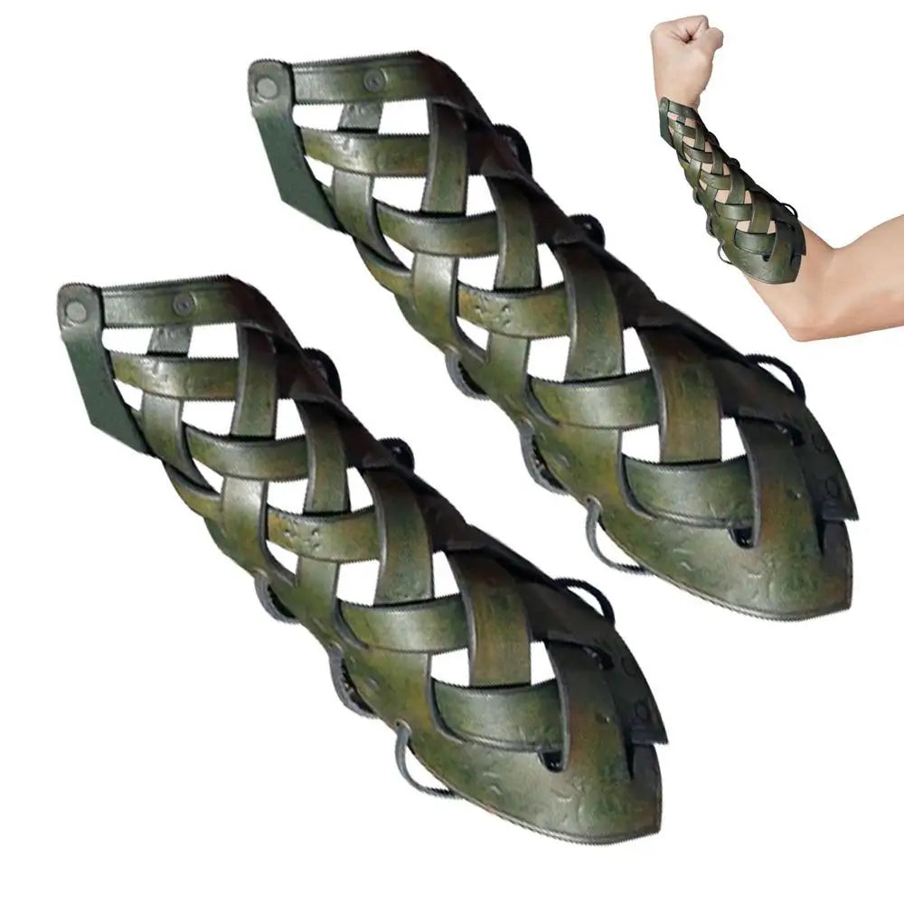 1 Pair Adjustable Arm Bracer Men Arm Guards Medieval Leather Bracers Halloween Costume Cosplay Leather Arm Guards Accessories