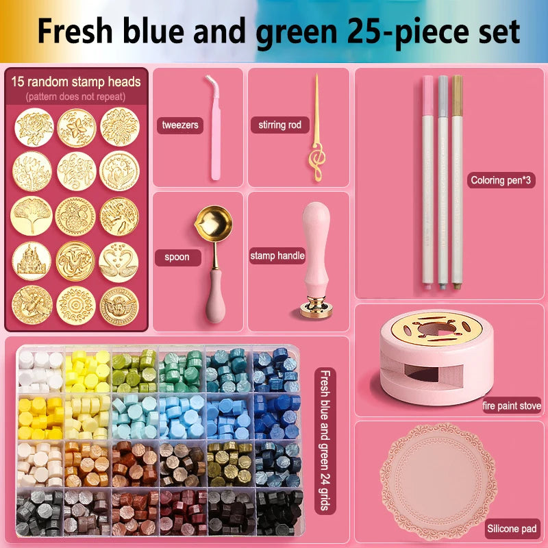 Wax Seal Stamp Set Kit Sealing Wax Storage Box Seal Furnace Craft Supplies For Wax Seal Christmas Wedding Invitation Decoration