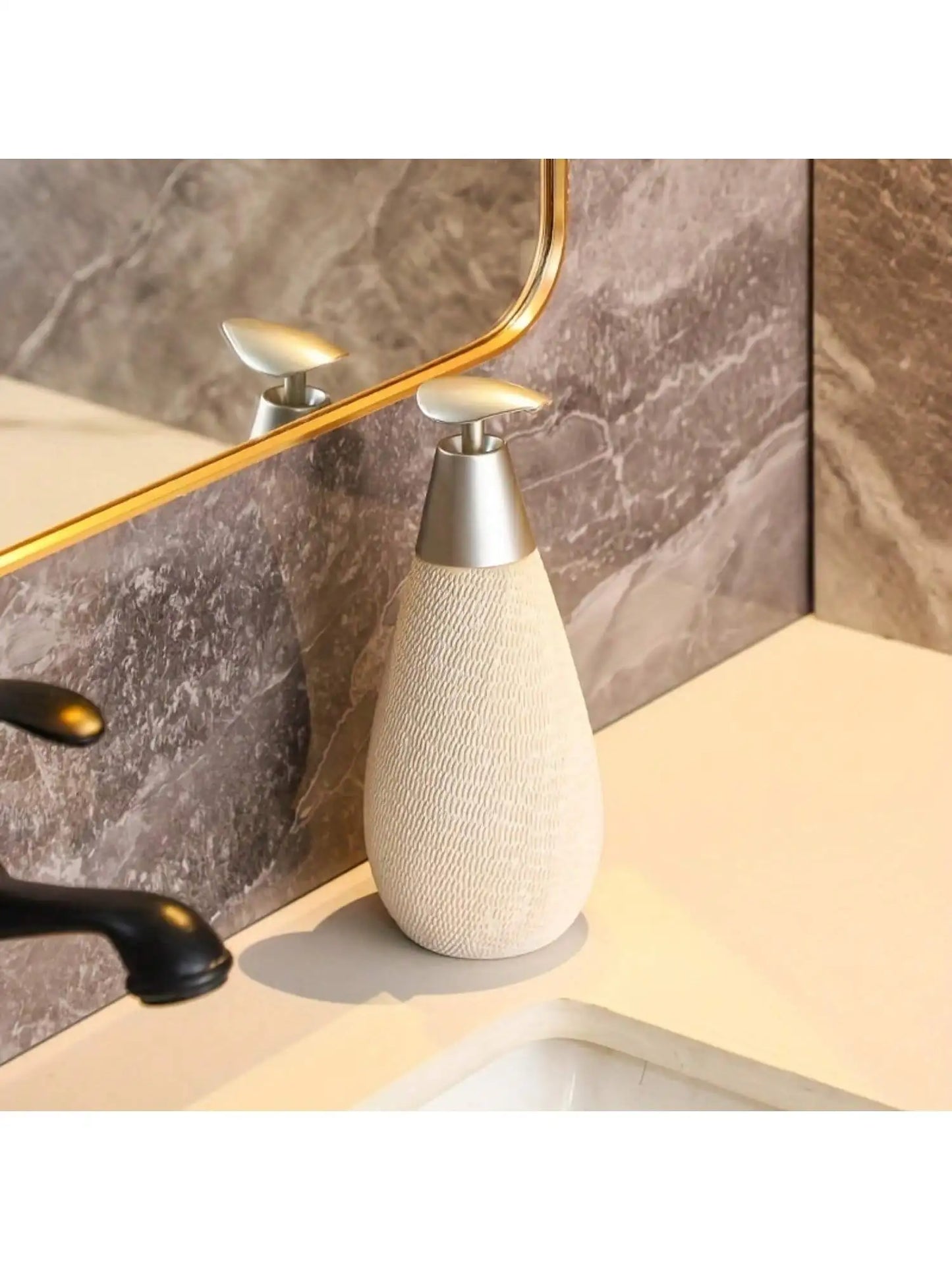 Creative Retro Style Ceramic Push-Type Soap Dispenser With Pump, Hand Soap Bottle, Suitable For Bathrooms Kitchens And Toilets