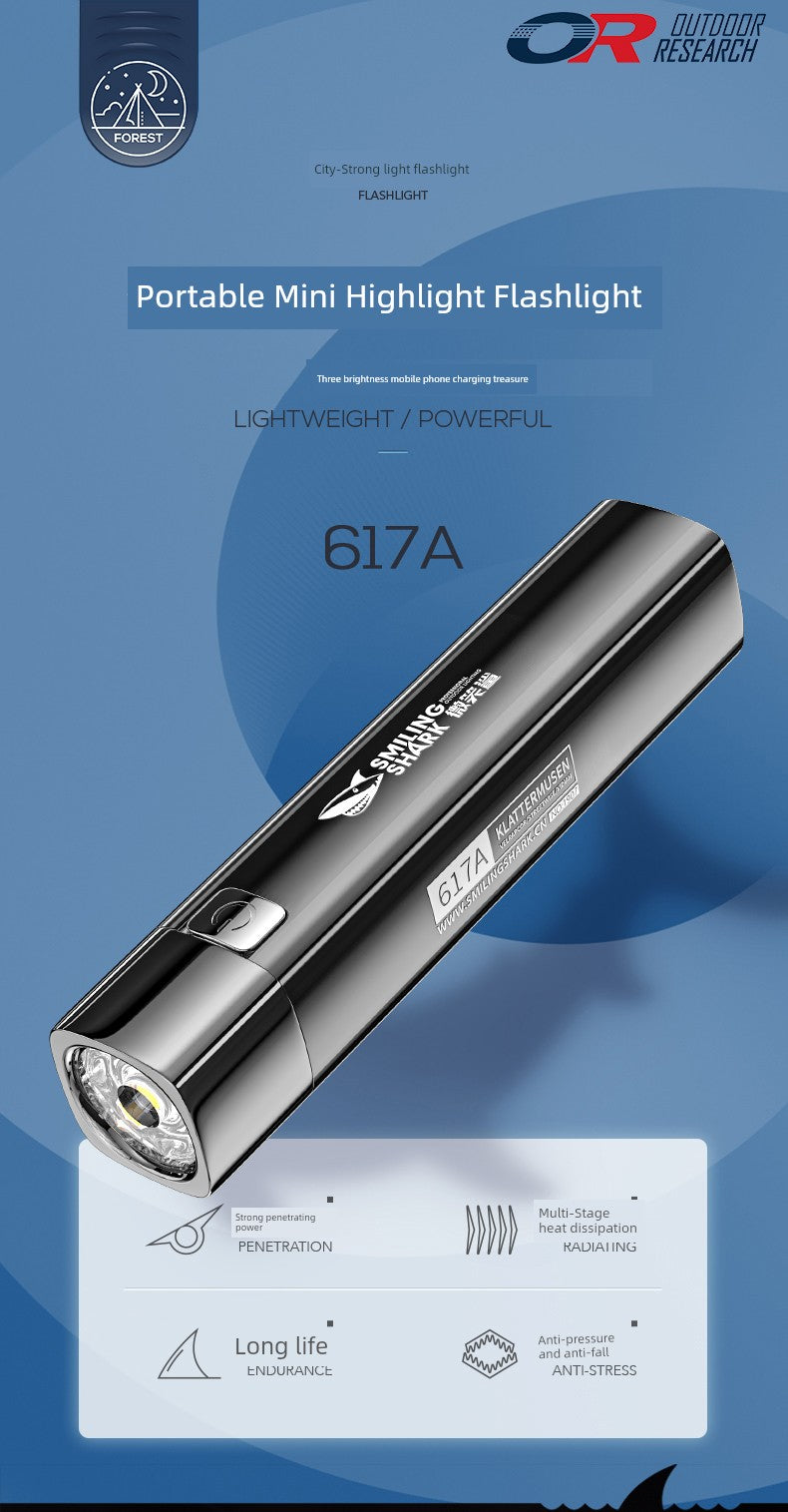 Power Torch Small Ultra-Long Life Battery Portable Remote Mini Charging Super Bright Outdoor Xenon Lamp Led for Students