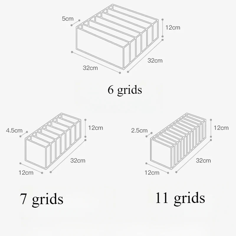 Underwear Drawer Organizer Storage Box Foldable Closet Organizers Drawer Divider Storage Boxes For Underpants Socks Bra