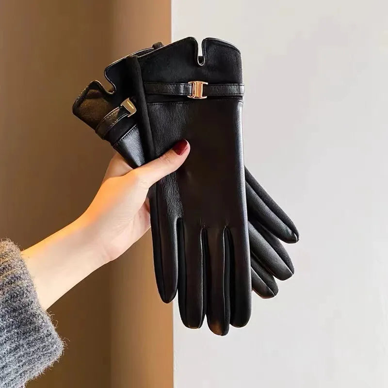 2025 New Gloves for Women in Winter Warm and Plush Thickened Cold Proof Driving Touch Screen Gloves for Outdoor Cycling