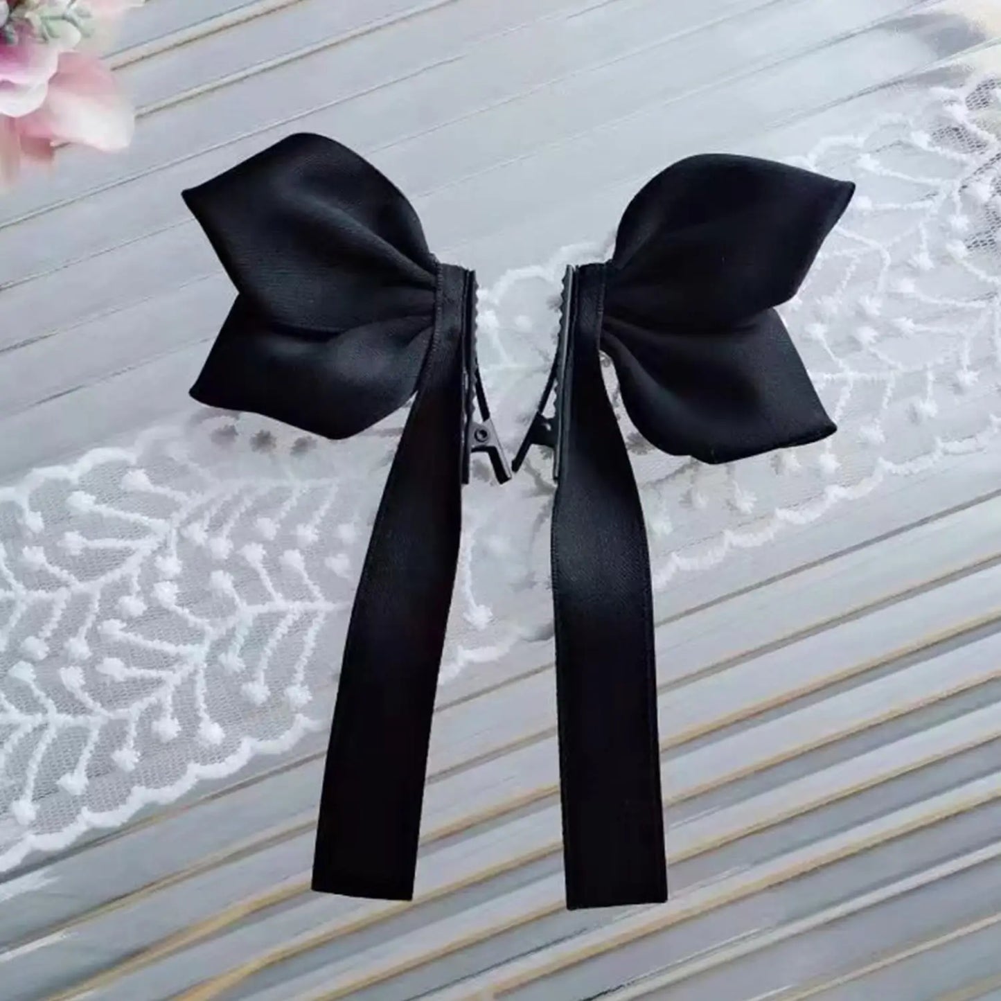 Cute Bowknot Hair Clips Fashion Sweet Hair Accessories Side Clip Headdress Headwear Ribbon Hair Bows Clips Hairpin Girls