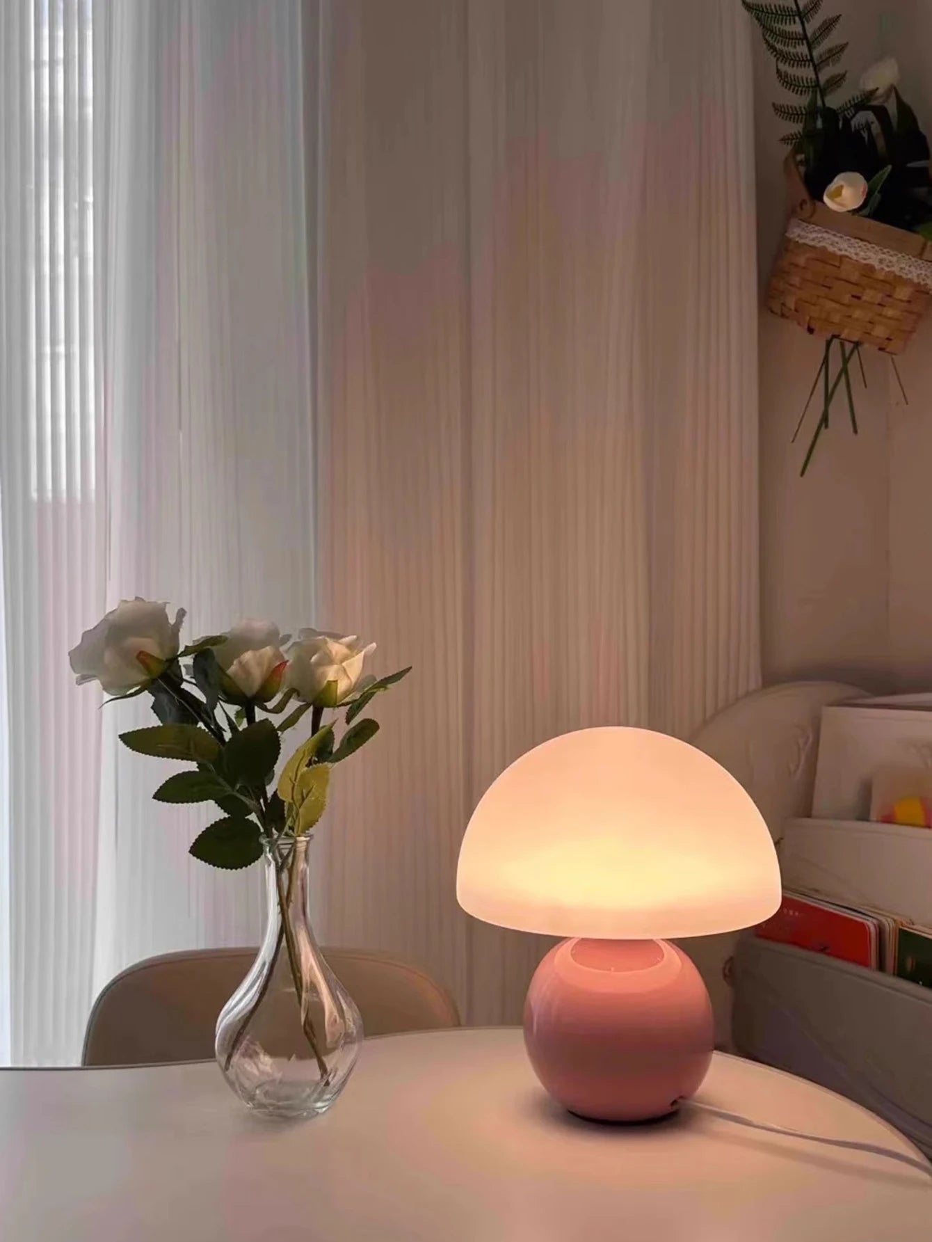 Led table lamp for bedroom Lamp bedside table White/pink/red/beige/orange stromatolite moon desk Mood light Room decorating item