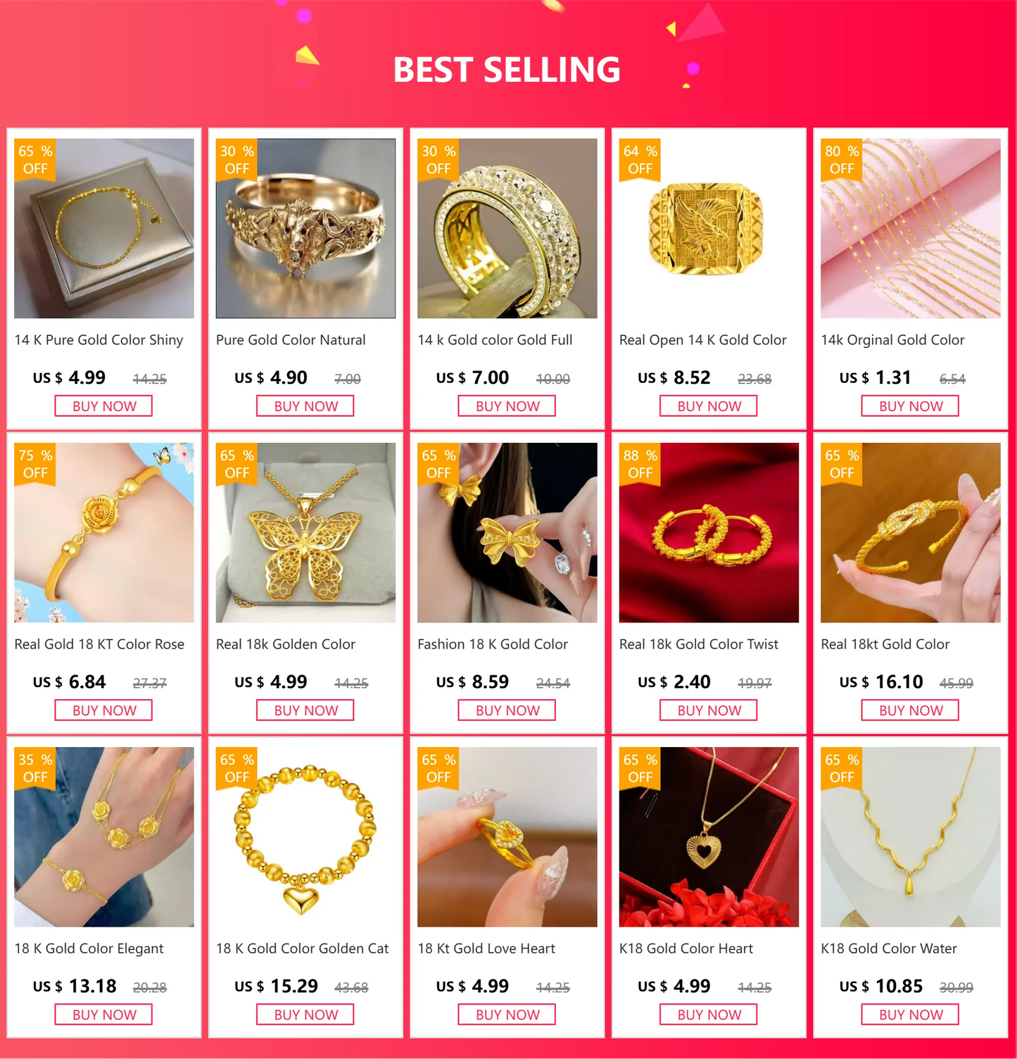 Genuine 18 K Gold Color Romantic Retro Rose Shape Ring for Women Bride Birthday Wedding Engagement Jewelry Gifts