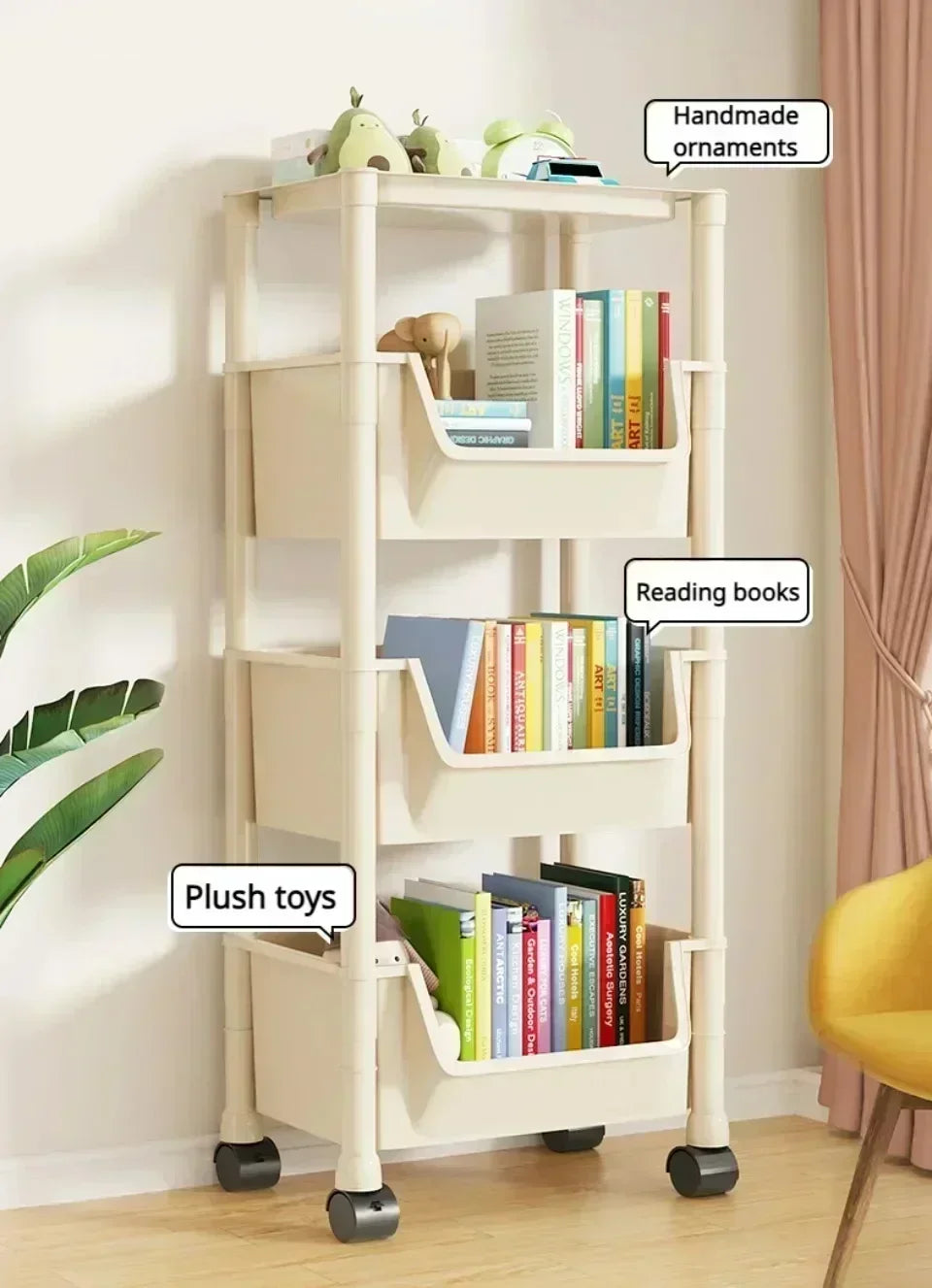 NEW Kitchen Storage Trolley Bookshelf Slit Storage Cabinet Bathroom Living Room Home Organizer Rack Kitchen Corner Narrow