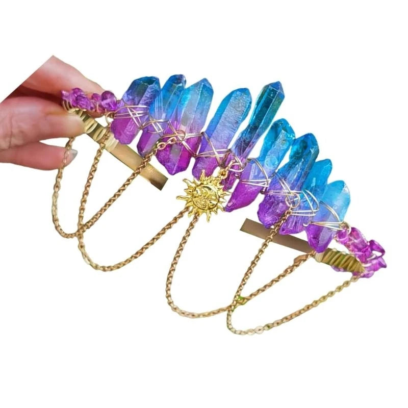 57QA Delicate Tiaras Birthday Headbands Elegant Hairbands for Girls Birthday Party Photo Props Headwear Crowns