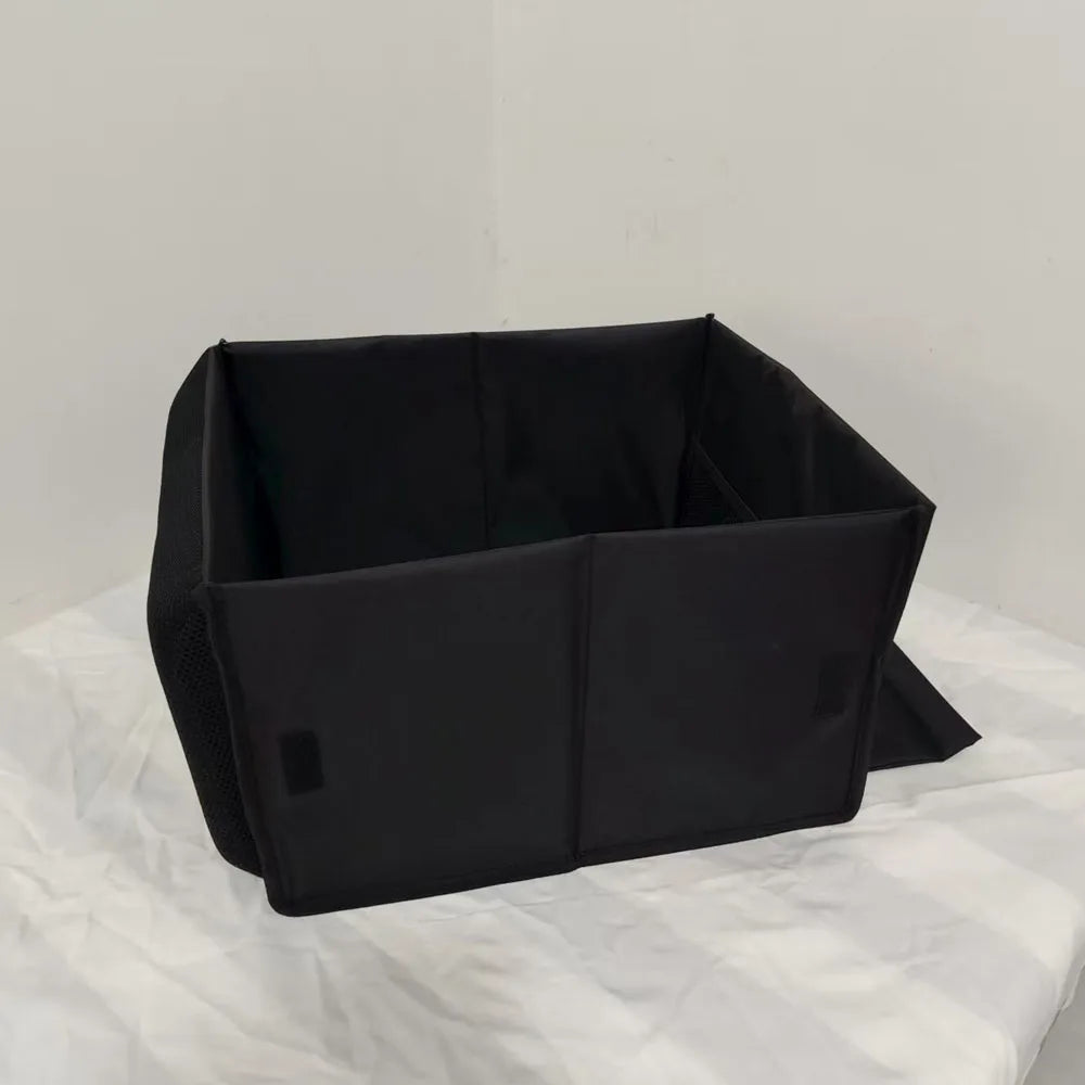 Car storage items with foldable design, combining storage and lumbar support functions