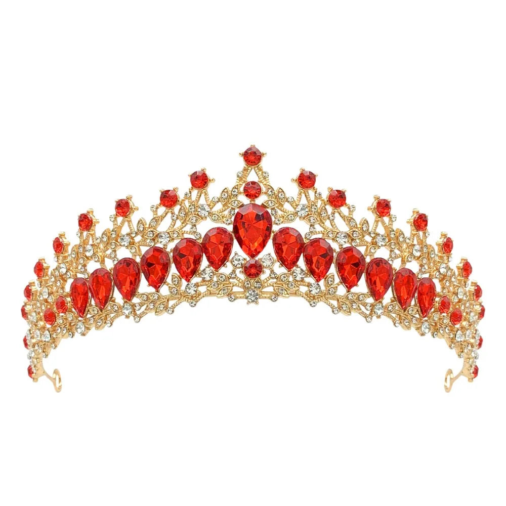 Trendy Shiny Baroque Queen Tiaras Elegant Luxury Alloy Princess Crown Dazzling Adjustable Bridal Headwear Photography Props