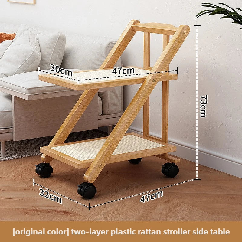 Multifunctional Foldable Storage Holders Multilayer Household Landing Organizer Indoor Mobile Night Table Living Room Furniture
