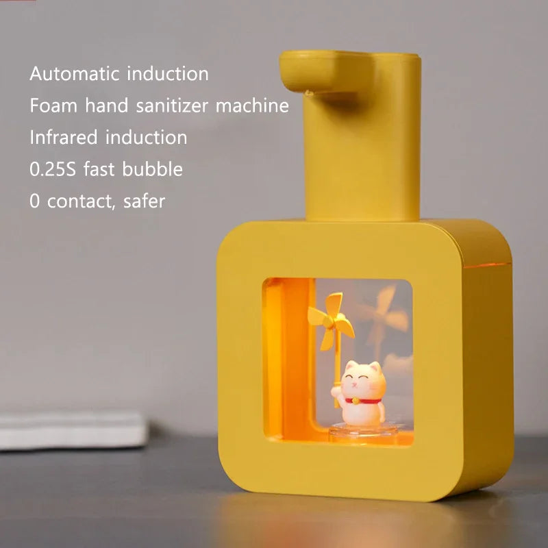 New Automatic Soap Dispenser Cute Pet Wall Mounted Touchless Sensor USB Charging Cartoon Foam Hand Washing Tools 400ML Kitchen