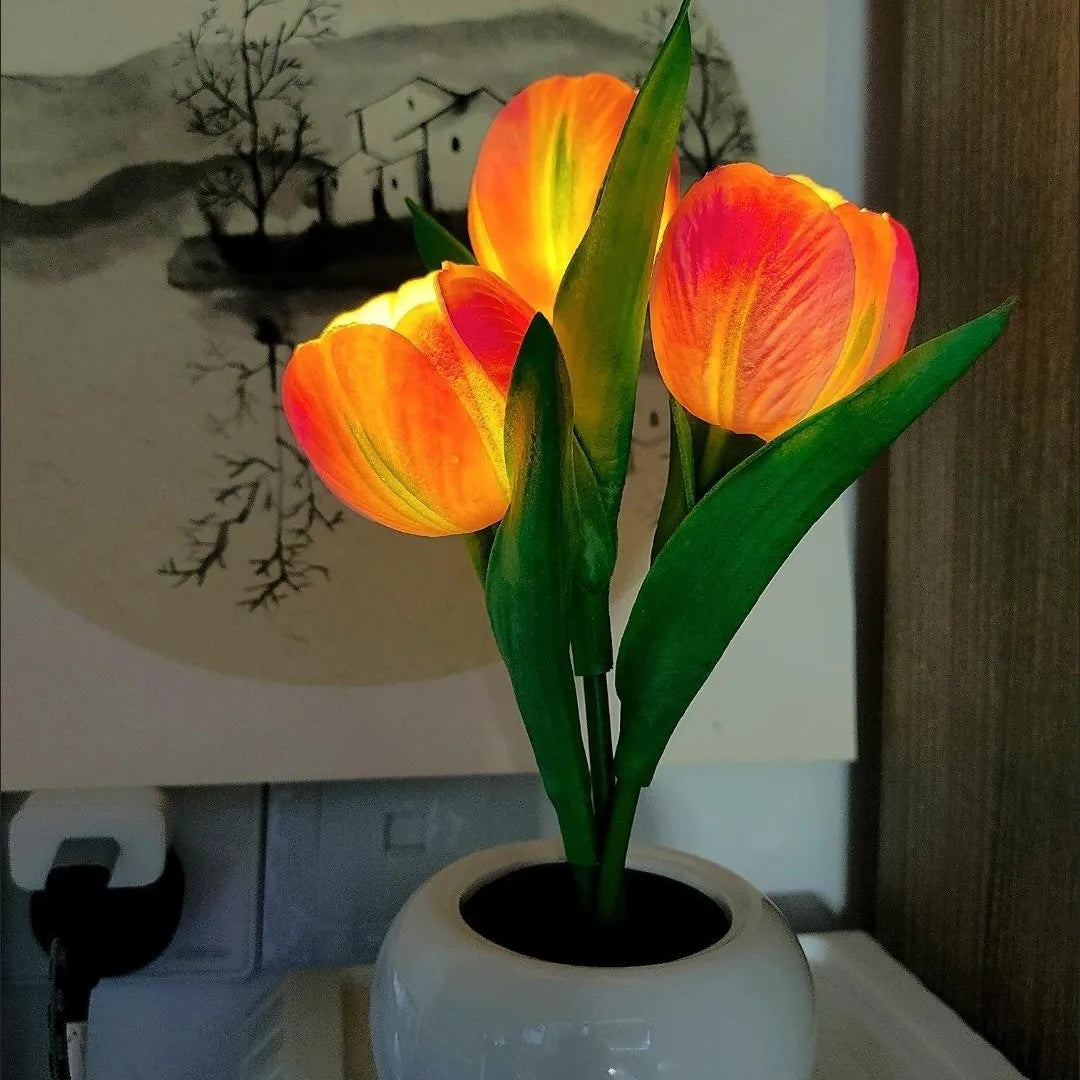 Tulip Table Lamp LED Bedside Lamp Simulation Flower Bouquet Bedroom Bedside Romantic Atmosphere Birthday Gift Home Decoration (Free Shipping) 💝💖🌹 (Free Shipping) 💝💖🌹