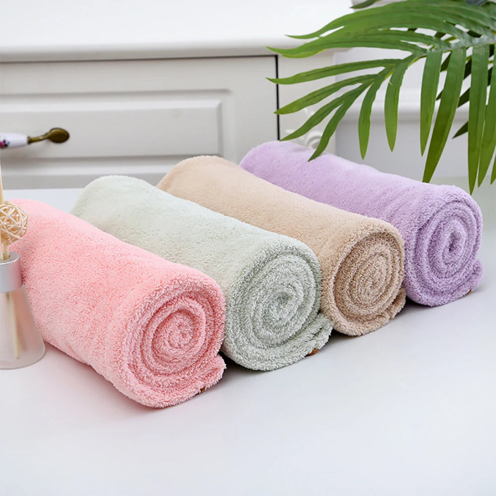 Magic Microfiber Hair Wiping Towel Fast Drying Dryer Towel Women Wrap Head Absorption Water Bath Hat Towels Home Bathroom Supply