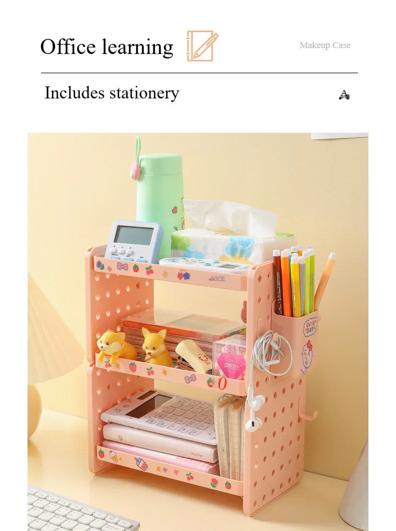 New Multi-functional 3-tier Desktop Organizer, Desktop Shelf, Hole Board, Pen Holder Office Desk Organizer, Desk Desk Organizer