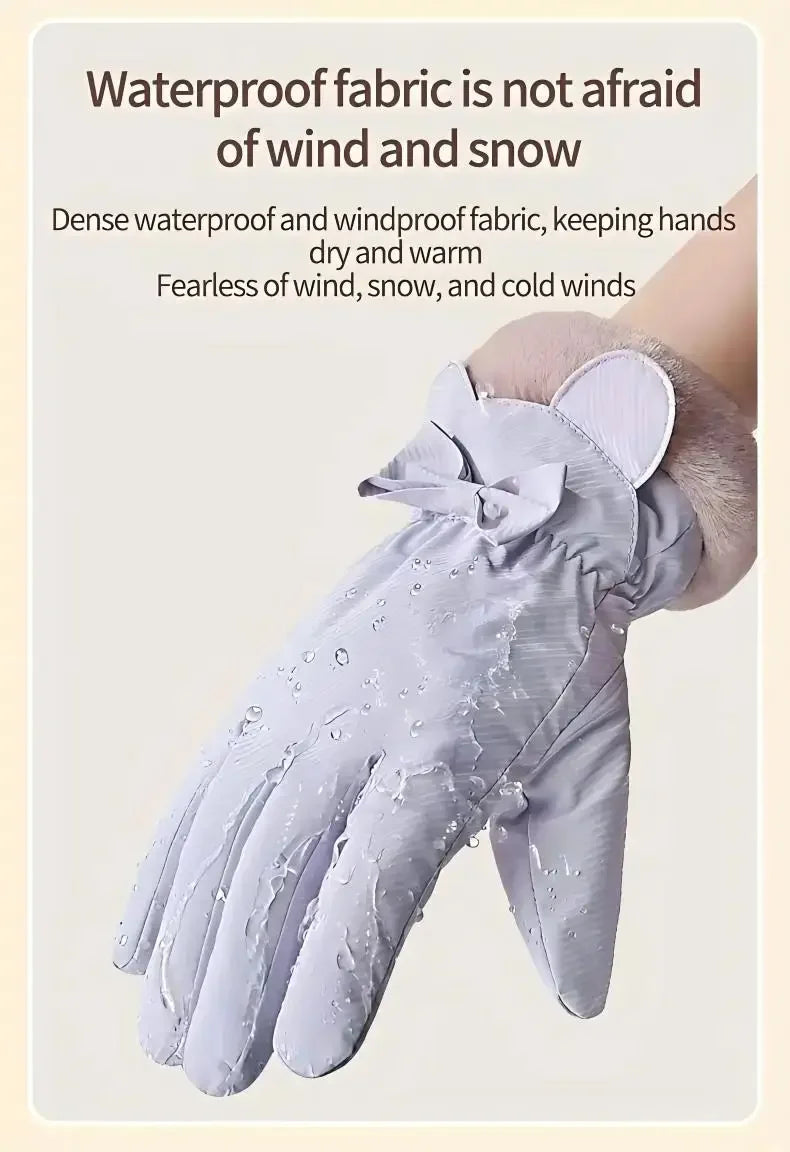 Women's Gloves - Warm, Waterproof & Touchscreen Compatible for Winter Outdoor Activities