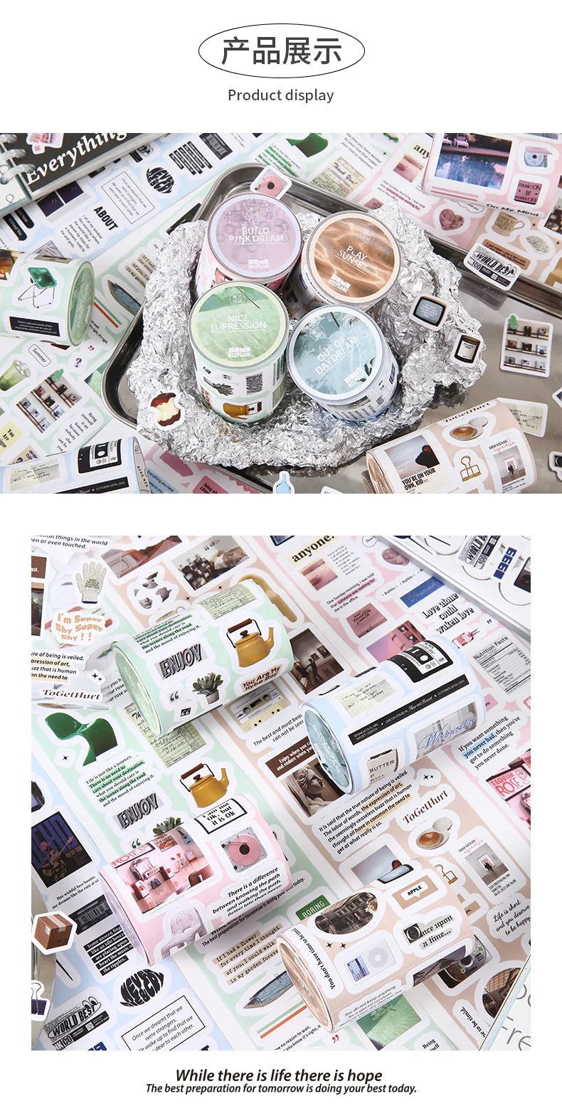 Washi Tape Set Korean Style Washi Tape Kawaii Aesthetic Decorative Adhesive Tape for Scrapbooking Journaling DIY Crafts Arts