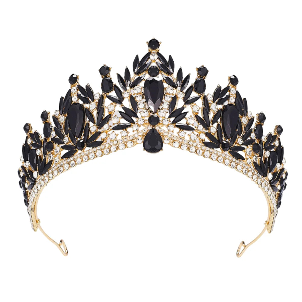 Luxury Baroque Queen Tiaras Elegant Adjustable Alloy Princess Crown European Style Dazzling Bridal Headwear Birthday Party