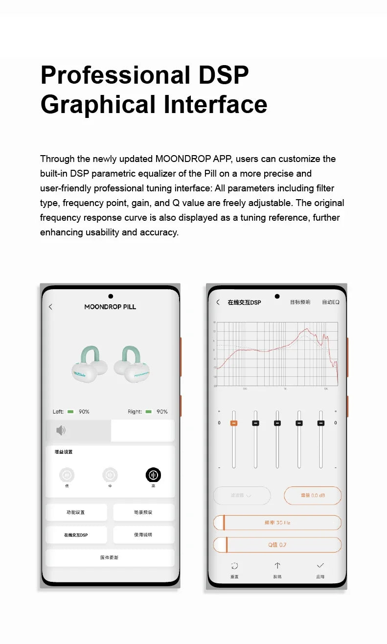 MOONDROP PILL Open Ear Headphones Bluetooth 6.0 OWS Hanging Earphones IPX4 Open Ear Clip Wireless Earbuds Built-in AI ENC MD-0WS