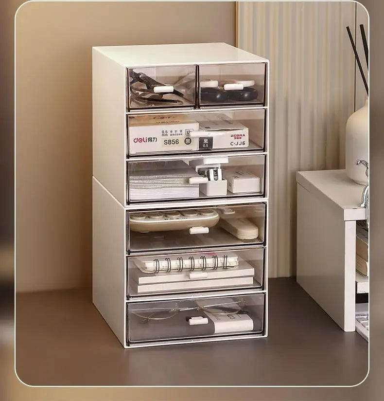 Desktop Organizer Der Sle Transparent Storage Box Stationery Supplies Arrangement Box Office Desk Workstation Transforma...