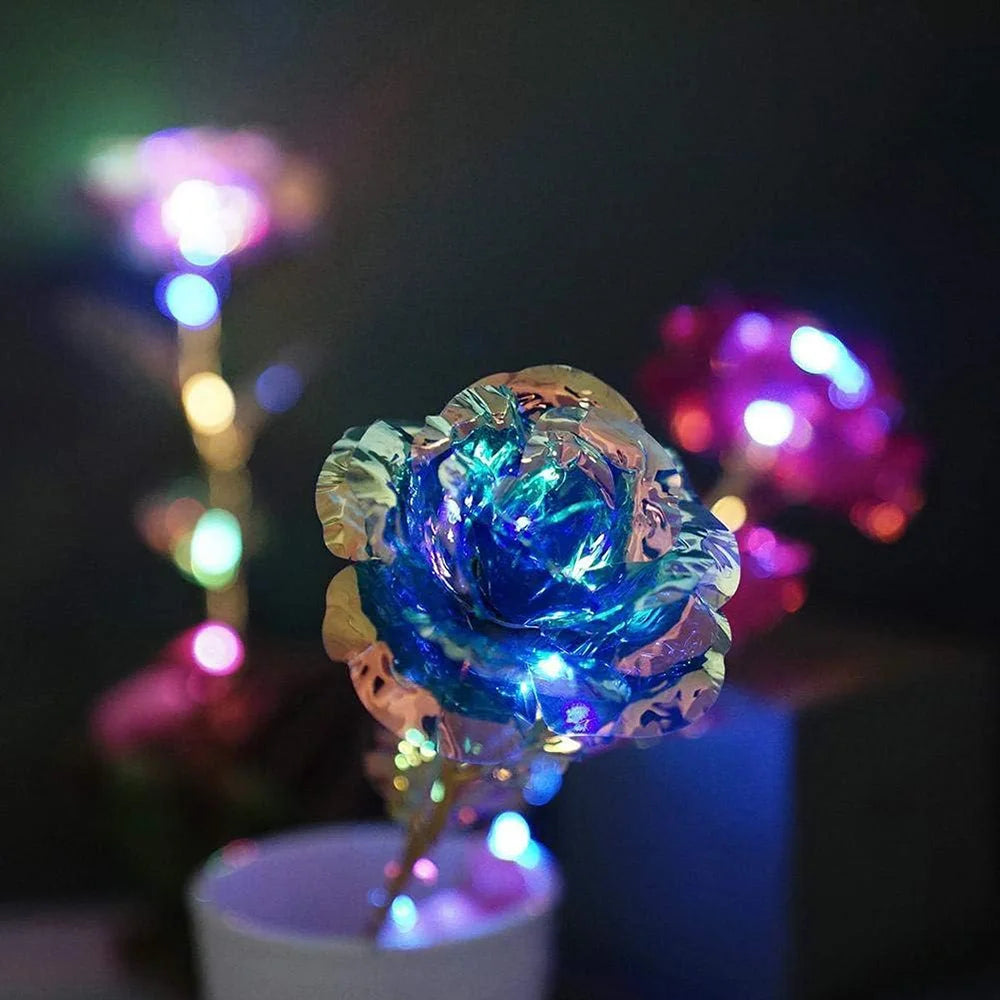 Led Valentine's Day Mother's Day Gift 24K Foil Plated Roses Flowers