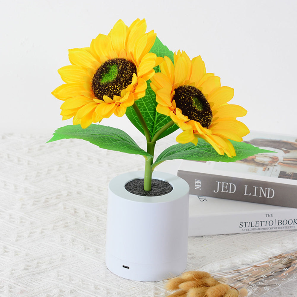 Sunflower LED Nightlight Besides Bedroom Lamp Table Lamp USB Rechargeable Light Kids Gift Home Party for Bedroom
