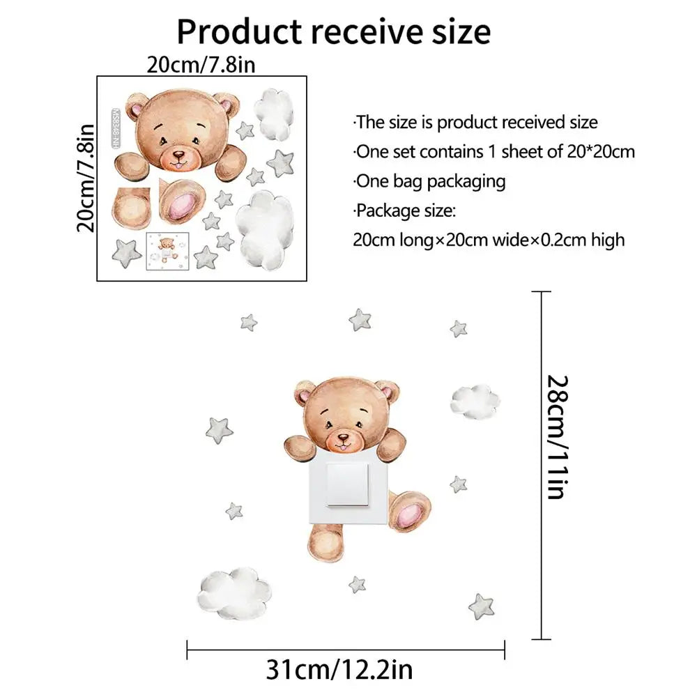 Sticker Easy Removal Superior Quality Ornament Bear Wall Sticker Cartoon Boys And Bedroom Wall Sticker Wallpaper Wide Use