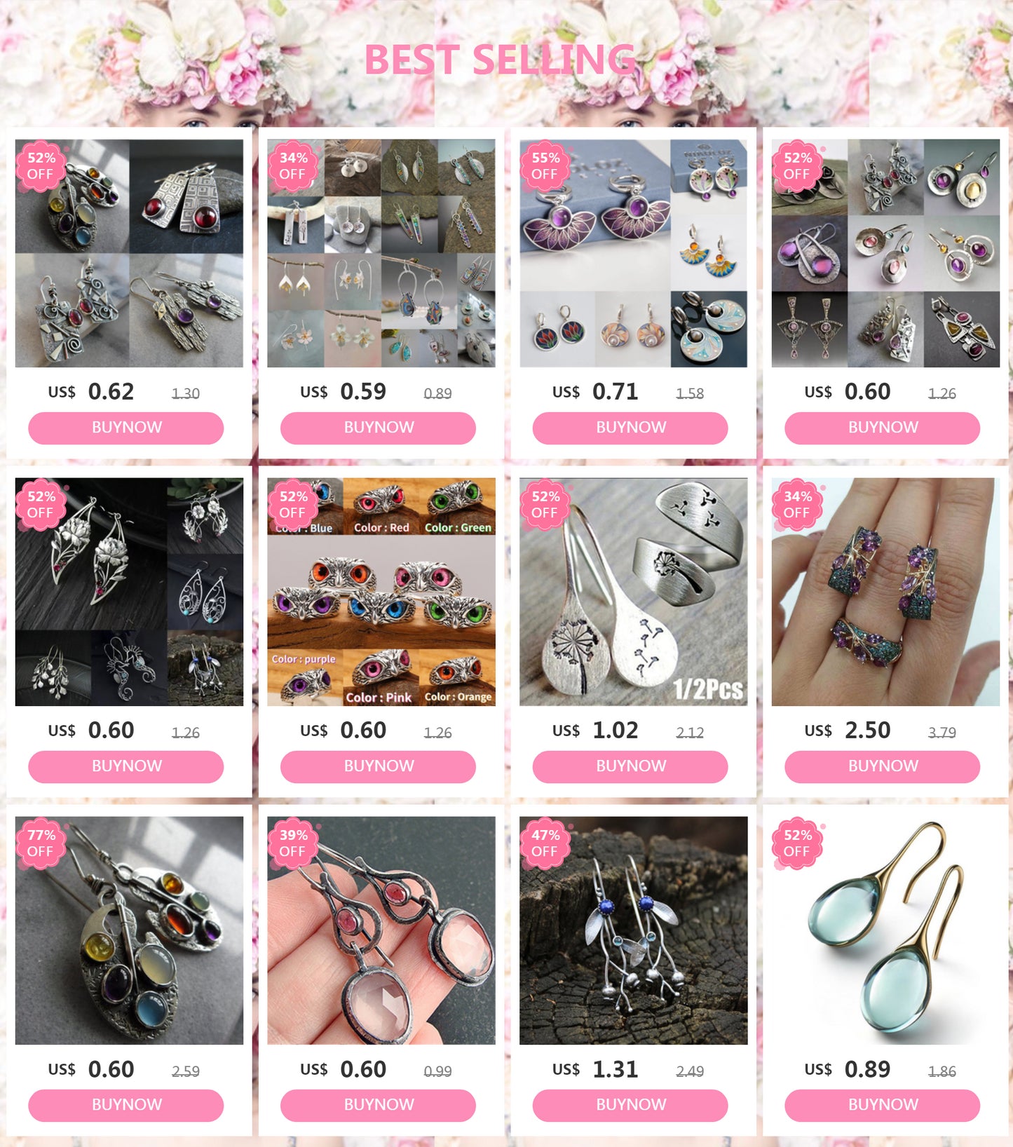 New Pink Round Opal Rings For Women Statement Jewelry Vintage Anillos Wholesale Moonstone Ring Accessoies Gift Dropshipping