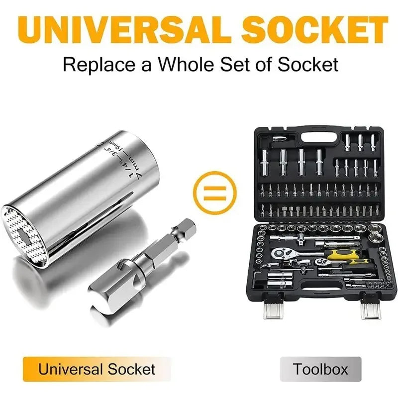 Universal Socket Wrench Torque Head Set Ratchet Super Sleeve Gadget Power Drill Adapter Magic Grip Spanner Key Multifunctional