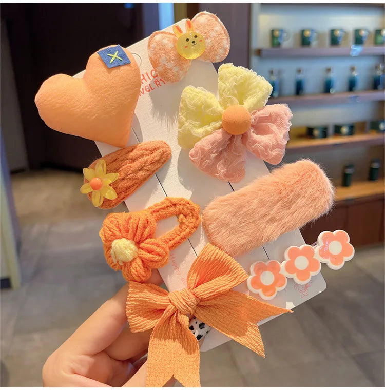 Children's Plush Hair Clip Autumn and Winter Little Girls' Side Barrettes Cute Girls' Baby Headwear 2024 New Hairpins