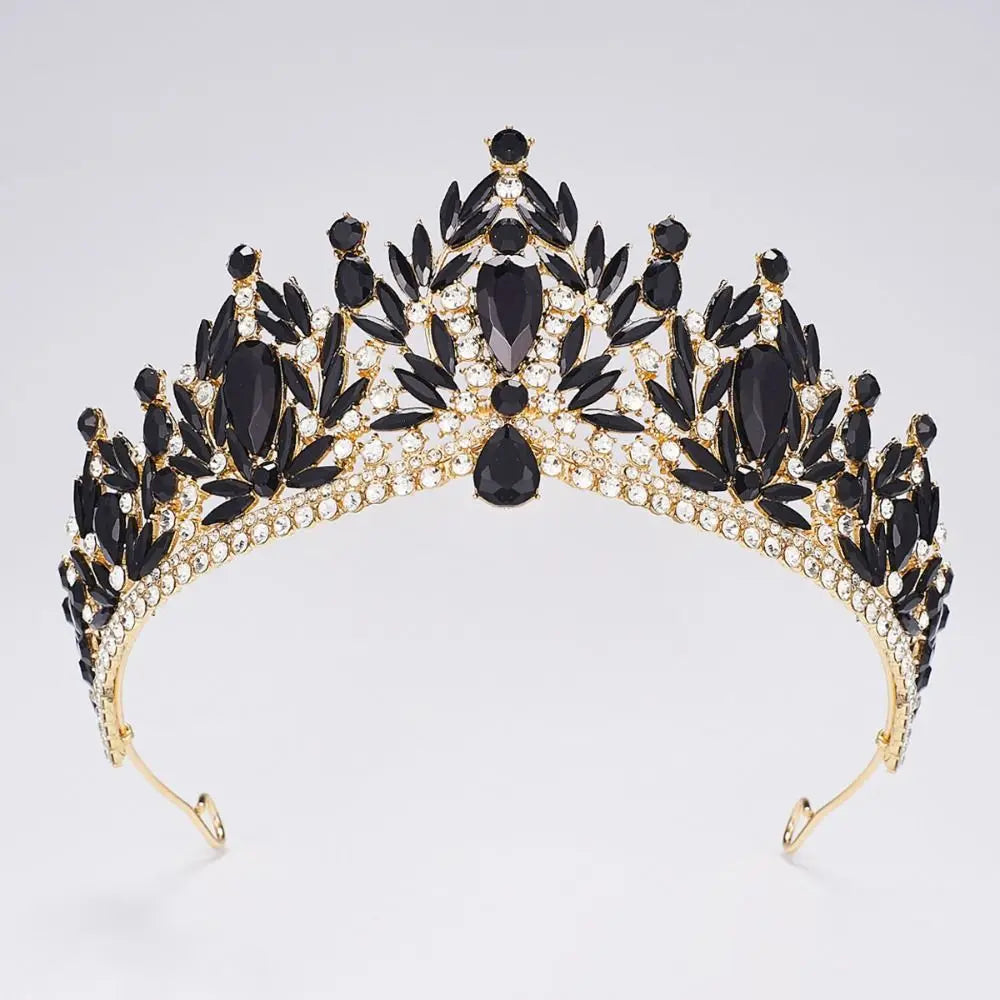 Luxury Baroque Queen Tiaras Elegant Adjustable Alloy Princess Crown European Style Dazzling Bridal Headwear Birthday Party
