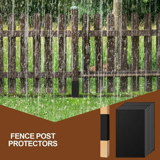 Fence Post Cover 8x Wood Protector 42.5x26.5cm/16.73x10.43 Inch Self-adhesive Protection Cover Outdoor Protective Equipment For