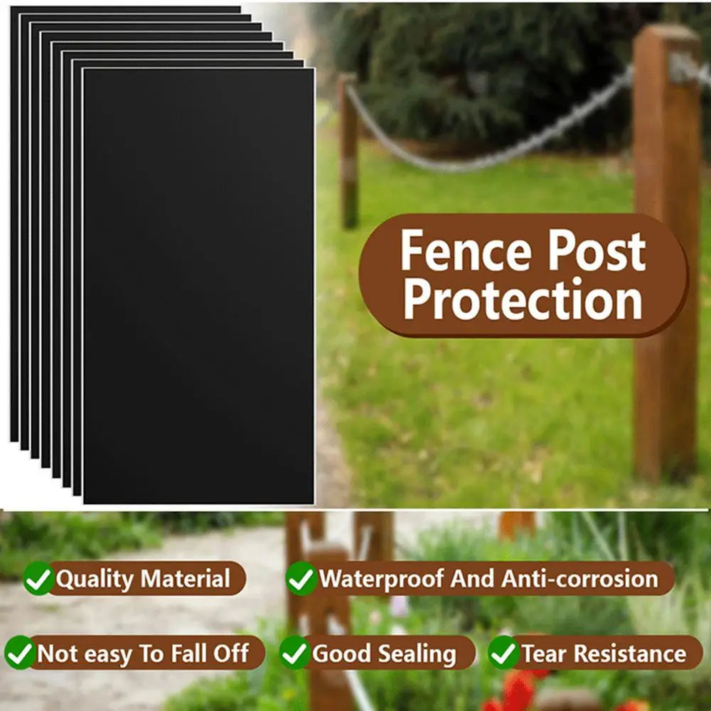 Fence Post Cover 8x Wood Protector 42.5x26.5cm/16.73x10.43 Inch Self-adhesive Protection Cover Outdoor Protective Equipment For
