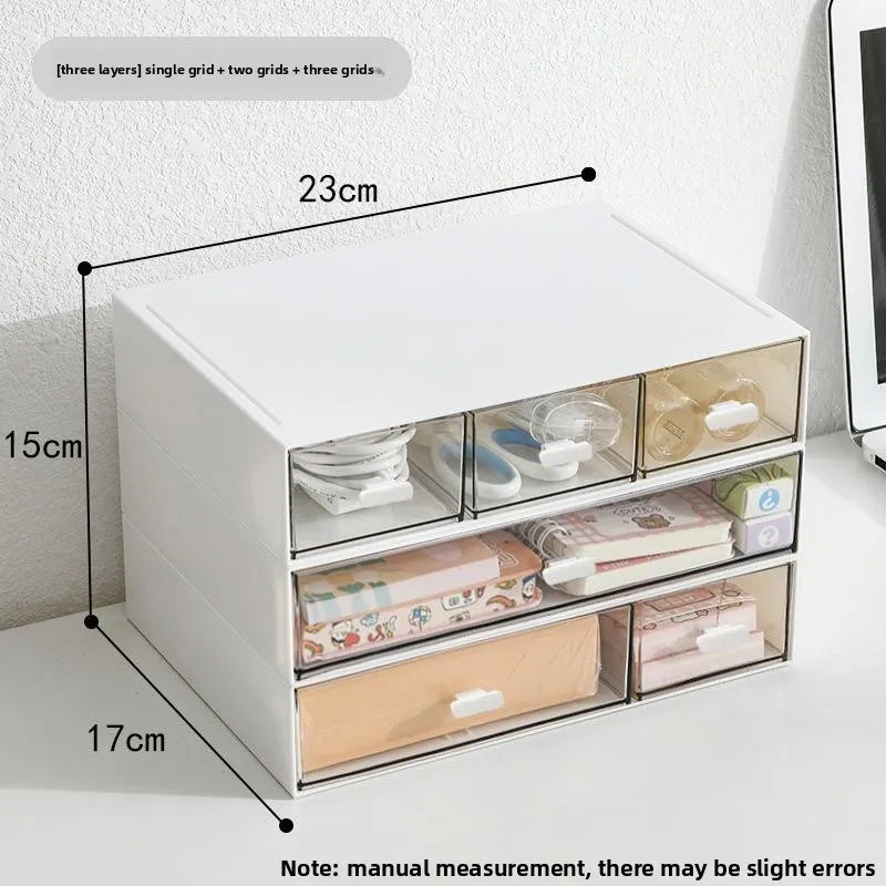 Desktop Organizer Der Sle Transparent Storage Box Stationery Supplies Arrangement Box Office Desk Workstation Transforma...