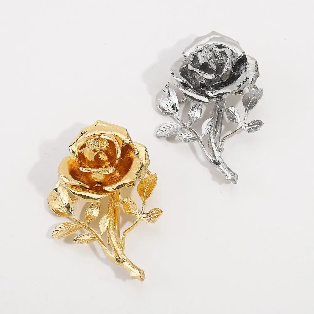 Flower Fairy Rose Brooches Bangle Collar Pin Bouquet Open Bracelet Alloy Jewelry Accessories Banquet Clothes Pin Friends Gift