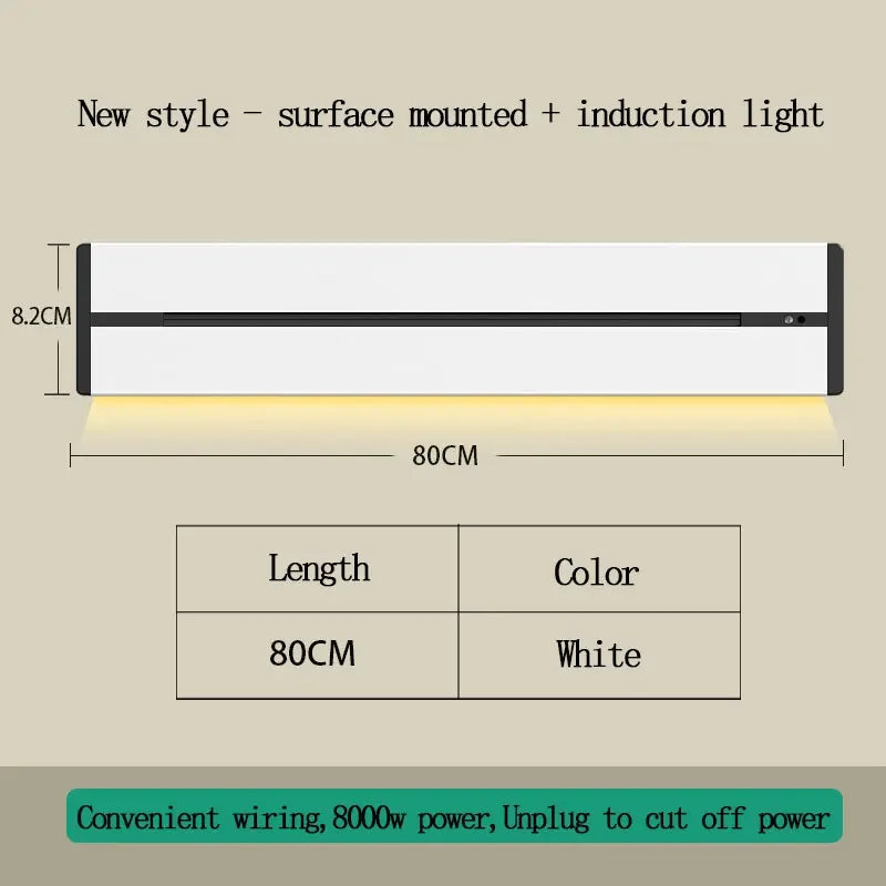 EU US Universal Home Room Movable Power Rail Sliding Track Socket With LED Human Body Induction Light Desktop Mobile Socket