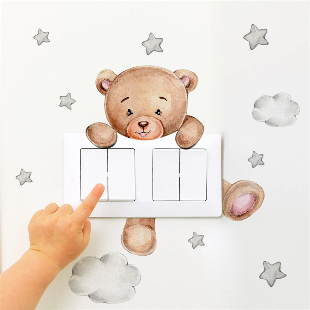Sticker Easy Removal Superior Quality Ornament Bear Wall Sticker Cartoon Boys And Bedroom Wall Sticker Wallpaper Wide Use