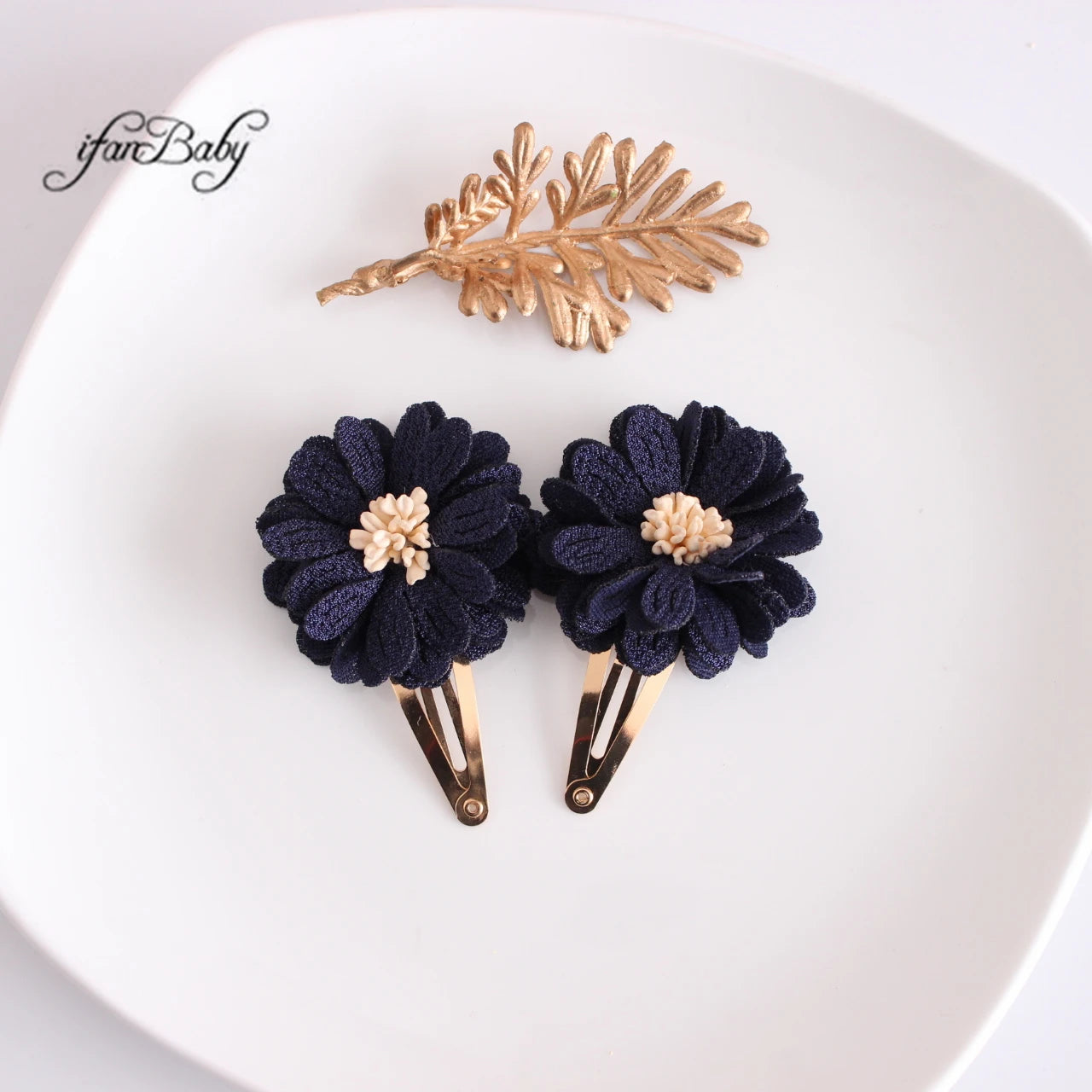 Fashion Flower BB Hair Clips Pin Headwear For Baby Kids Girl Hair Accessories 2 PCS/SET