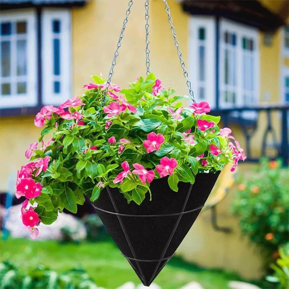 3pcs Durable Breathable Cone Shaped Liners Black Reusable Planter Basket Liners Eco-Friendly Felt Gardening Mats Enhanced Growth