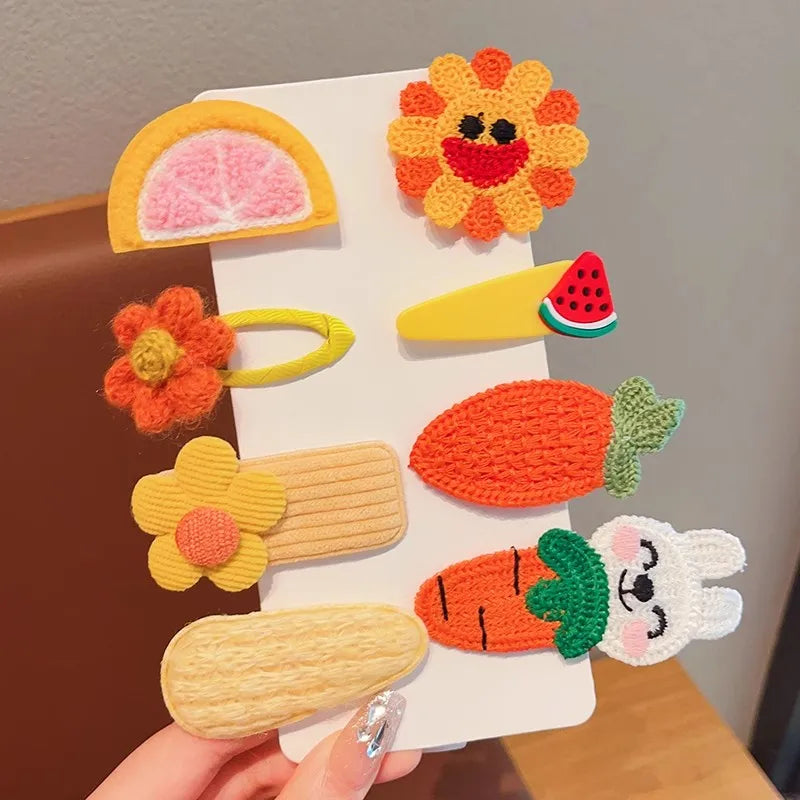 Children's Plush Hair Clip Autumn and Winter Little Girls' Side Barrettes Cute Girls' Baby Headwear 2024 New Hairpins