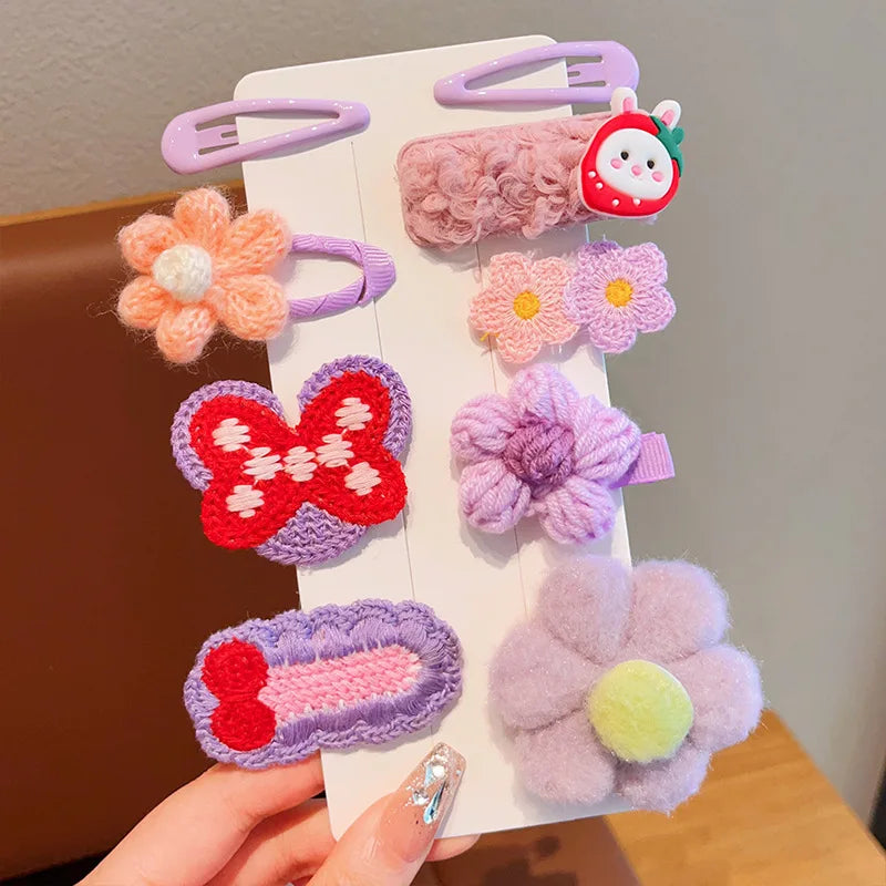Children's Plush Hair Clip Autumn and Winter Little Girls' Side Barrettes Cute Girls' Baby Headwear 2024 New Hairpins