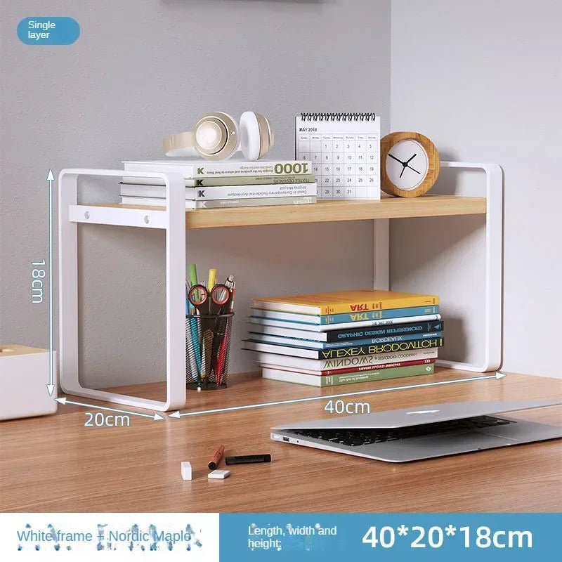 Student Dormitory Desktop Book Storage Rack Layered Sorting of Office Desk Clutter Bedroom Cosmetics Perfume Iron Storage Rack
