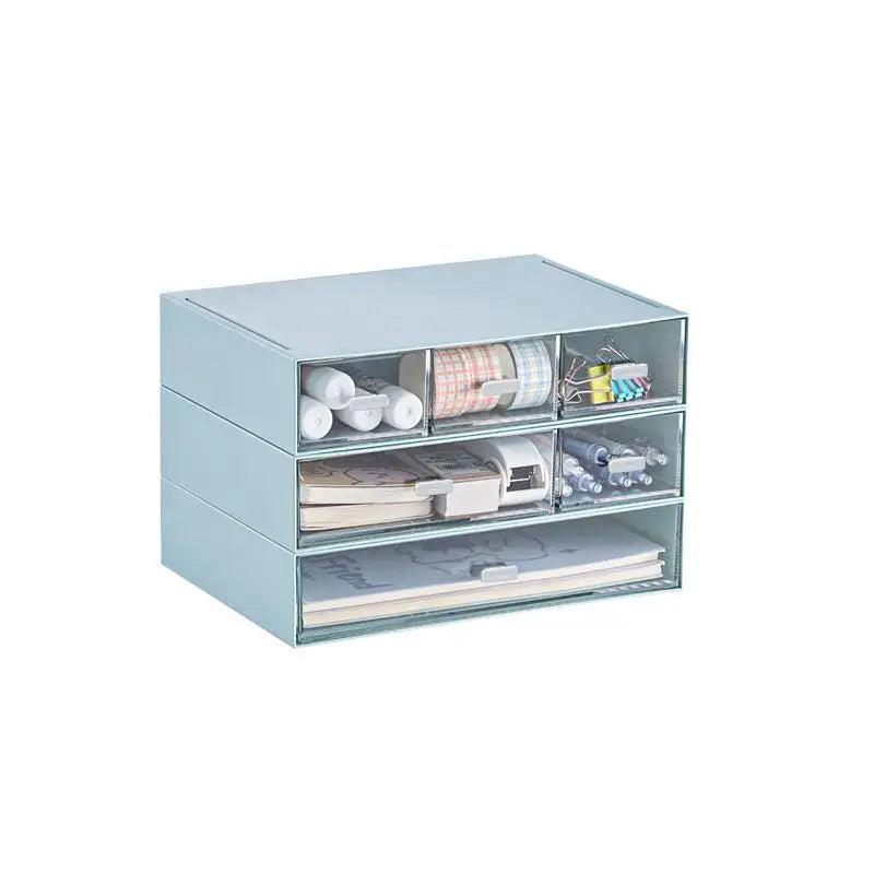 Desktop Organizer Der Sle Transparent Storage Box Stationery Supplies Arrangement Box Office Desk Workstation Transforma...