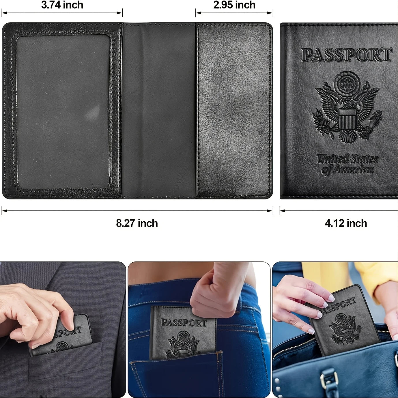 Passport Holder 👍 (Wallet Cover) 🎁 Travel Essentials 🚙 RFID Blocking💯 Leather Style!✅