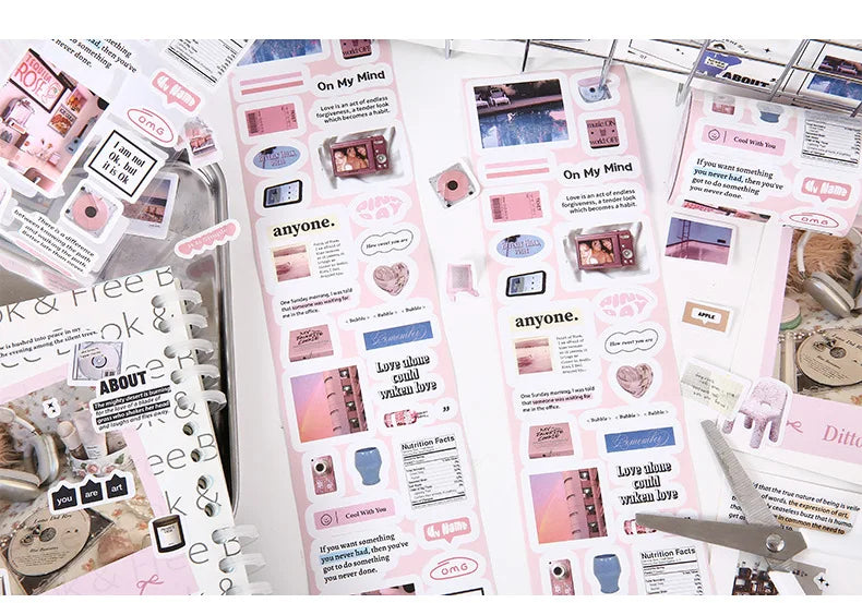 Washi Tape Set Korean Style Washi Tape Kawaii Aesthetic Decorative Adhesive Tape for Scrapbooking Journaling DIY Crafts Arts
